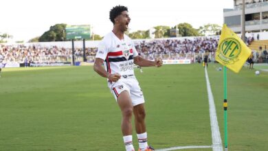 Pedro Lima comemora o gol do São Paulo contra o Mirassol